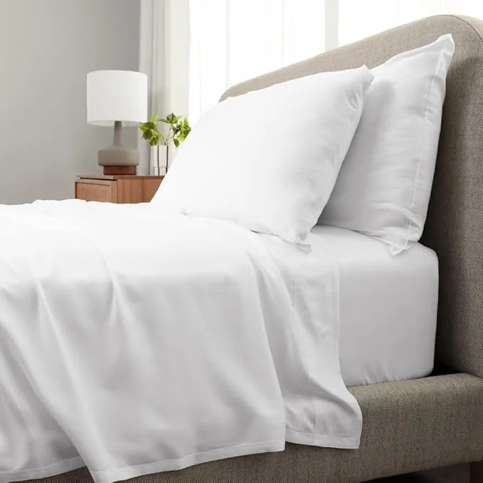 Casual Cariloha Aloha Soft 4-Piece Sheet Set White Queen Viscose Material Allergy Resistant Thermal-Regulating amp Extra Soft Verified