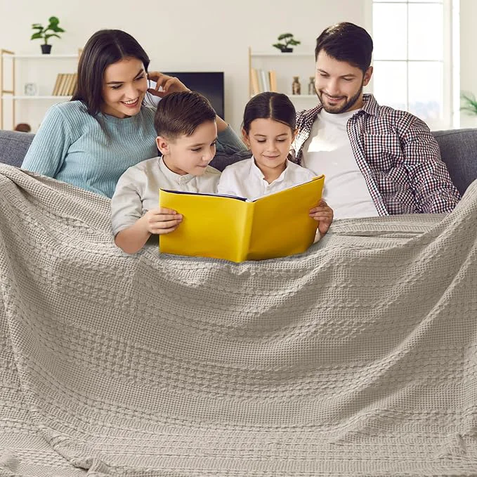 Easy-to-Use PHF Cotton Waffle Blanket Oversized King 120 quot x120 quot Lightweight Breathable Extra Large 10 39 x10 39 Blankets for Bed Giant Big Luxury Aesthetic Woven Bedding for Home Decor Pearl Gray Expertly Made