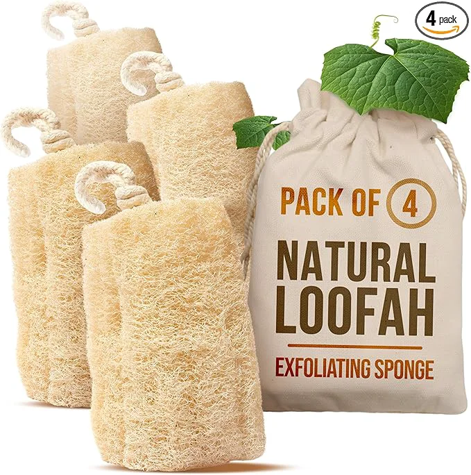 Contemporary CraftsOfEgypt Natural Loofah Sponge – Egyptian Luffa Body Scrubber Pack of 4 Innovative