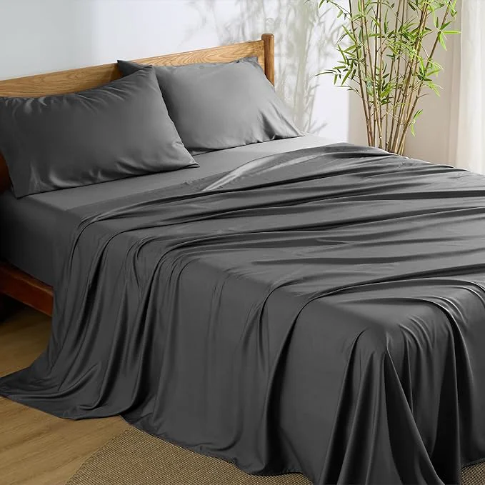 User-Friendly Bedsure King Size Sheets Set Cooling Sheets for Hot Sleepers Rayon Derived from Bamboo PureWoven Breathable amp Soft Deep Pocket Up to 16 Inches Hotel Luxury Silky Bedding Grey Optimized