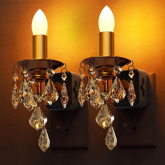 High-End L LOHAS LED Flameless Candle Night Light 2 Pack Night Lights Plug into Wall Secure