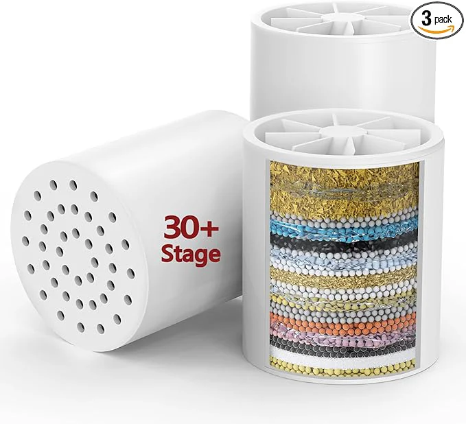 Durable 3 Pack 33 Stage Universal Shower Filter Cartridge V C E- Hard Water Refined