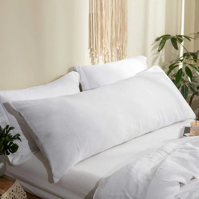 Advanced Simple amp Opulence Body Pillow Cover 20 quot x 54 quot Pure Linen Ultra Soft and Breathable Body Pillowcase with Envelope Closure for Adults White Genuine