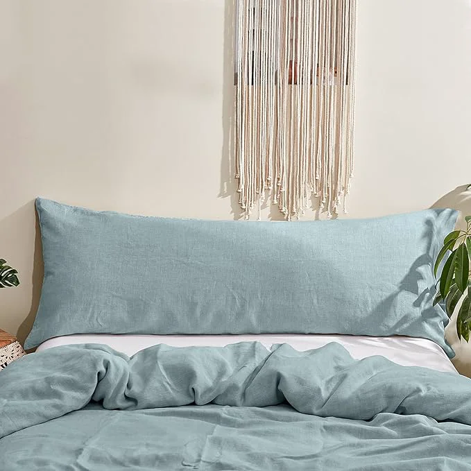 Efficient Simple amp Opulence Body Pillow Cover 20 quot x 54 quot Pure Linen Ultra Soft and Breathable Body Pillowcase with Envelope Closure for Adults Dusty Blue Optimized