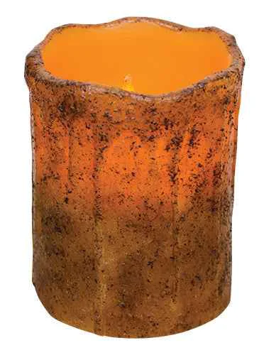 Healthy 4 quot Burnt Mustard Drip Pillar Modern