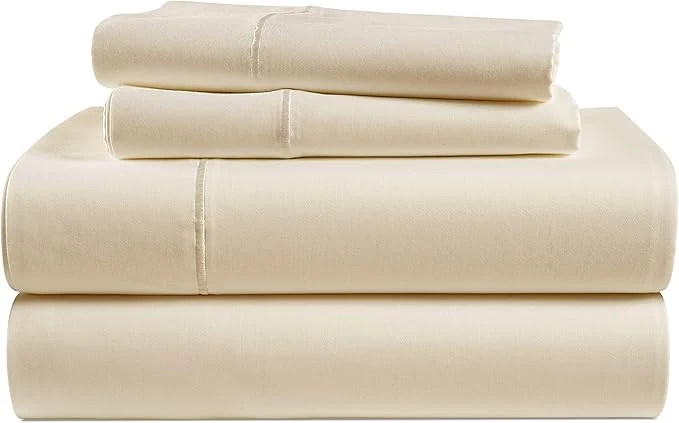 Artisan LANE LINEN Egyptian Cotton Full Size Bed Sheets No Pill Naturally Cooling Sheets Full Size Soft amp Comfy Sateen Weave for Silky Smooth Finish Available in Variety of Colors - Ivory