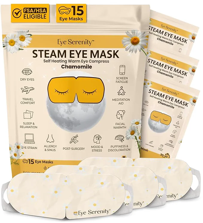 Clean Eye Serenity Steam Eye Mask Heated Eye Mask Self Heating Warm Compress World-Class