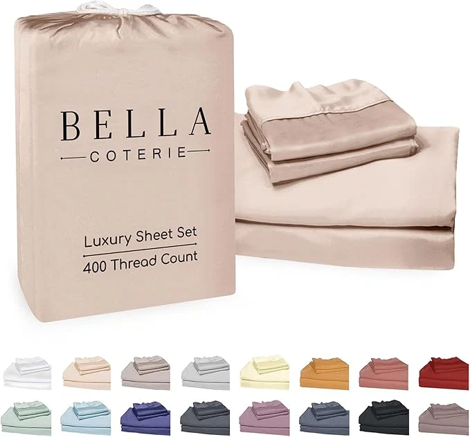 Premium Material Bella Coterie Luxury Bamboo Viscose 34 Split Top King Size Sheet Set 1 Fitted Sheet for Sleep Number amp Adjustable Beds Organically Grown Cooling amp Soft 18 Deep Pocket Dusty Rose Crafted