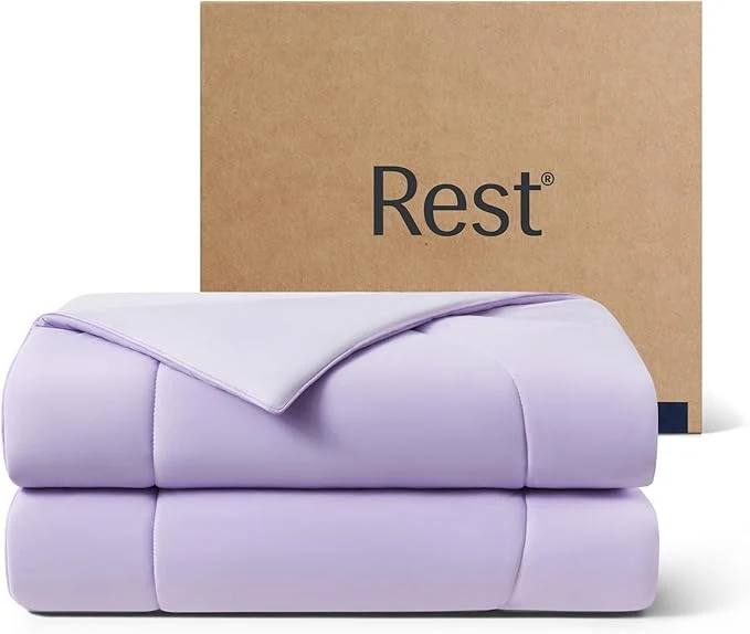 Practical REST® Evercool® Cooling Comforter King Cali King Blanket for Hot Sleepers All Season Bedding to Keep Cool for Night Sweats Breathable Lightweight Blanket 106x90 Inches Lavender Breeze Advanced