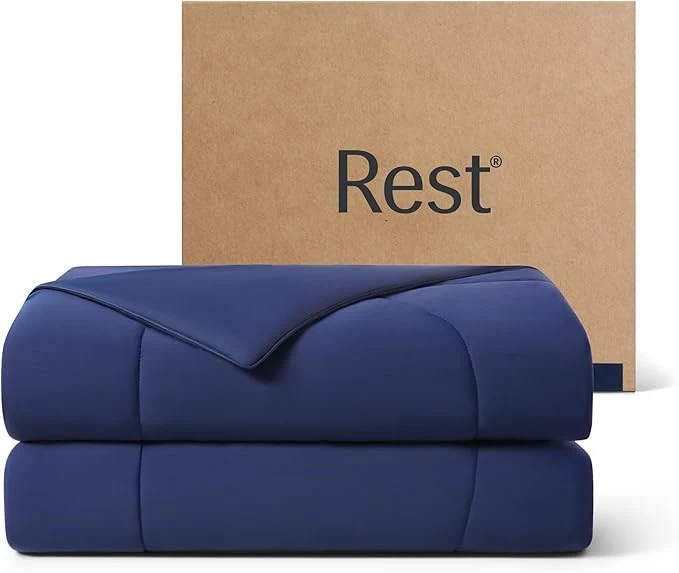 Responsible REST® Evercool® Cooling Comforter Twin Twin XL Blanket for Hot Sleepers All Season Bedding to Keep Cool for Night Sweats Breathable Lightweight Blanket 68 quot x90 quot Inches Midnight Blue Crafted