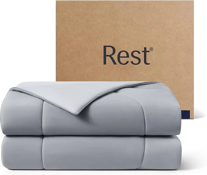 Carefully Designed REST® Evercool® Cooling Comforter Twin Twin XL Blanket for Hot Sleepers All Season Bedding to Keep Cool for Night Sweats Breathable Lightweight Blanket 68 quot x90 quot Inches Cool Gray First-Class