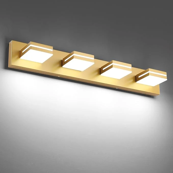 Classic SineRise LED Modern Bathroom Vanity Light Fixtures Matte Gold Modern Acrylic Official