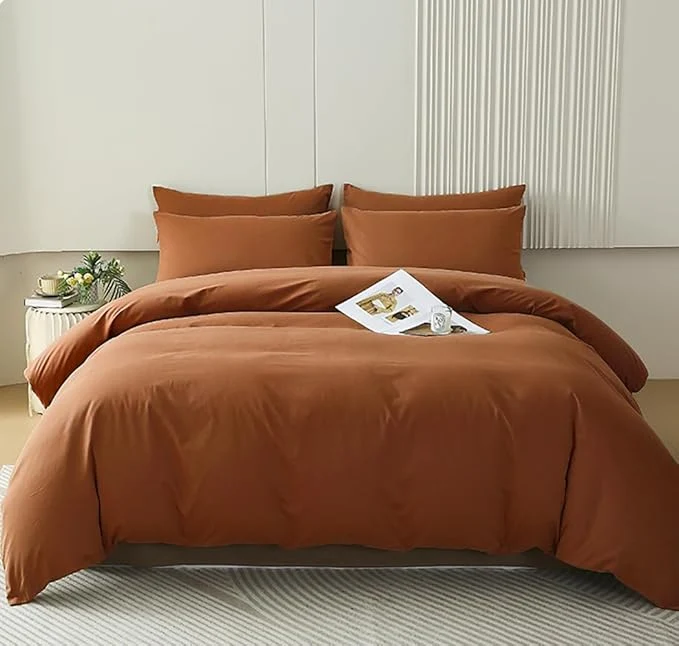 Certified Houseri Pumpkin Color Comforter Set Twin Solid Pumpkin Bedding Sets for Boys Gilrs Women Men Teens Dusty Orange Brown Bed Comforters Set Terracotta Comforter Bedding Caramel Comforter Quilt Twin Reliable