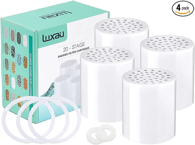 Recyclable 4 Pc Luxau 20 Stage Shower Filter Cartridge Shower Head Filter Reliable