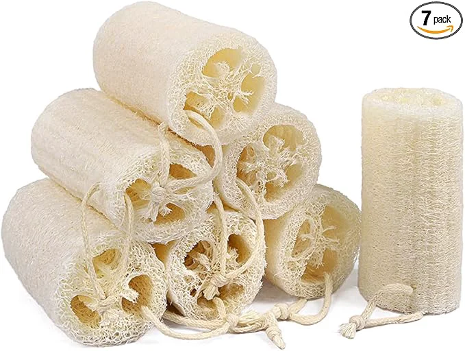 Secure 7 Pack Natural Loofah Body Scrubber Sponge 5 Inches Organic Luffa Dependable