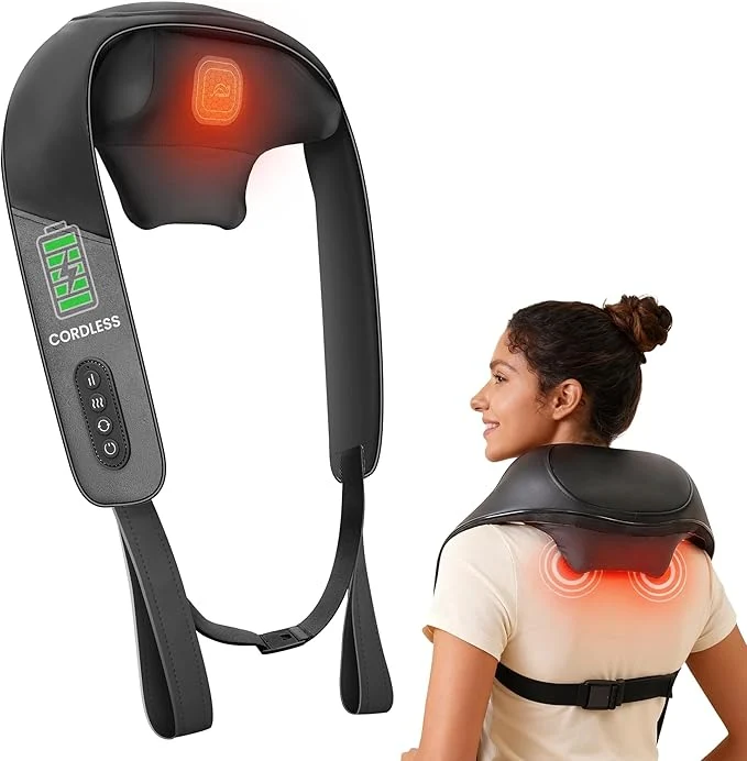 Advanced Snailax Cordless Neck Massager for Pain Relief Deep Tissue Upgraded 4D Shiatsu Reliable