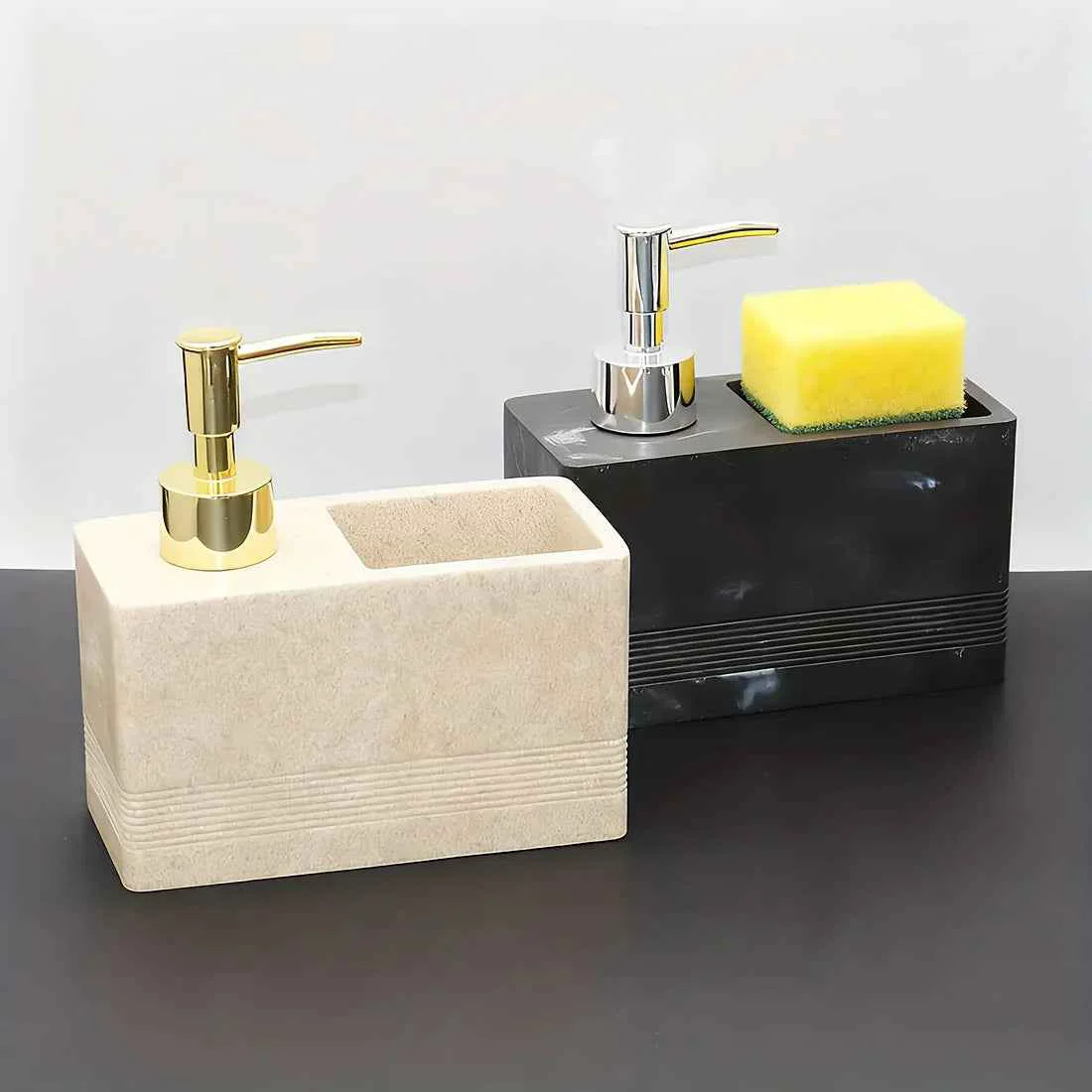Relaxed Kitchen Multi-Functional Cleaner Soap Dispenser Manual Press Pump for Dish Soap and Sponge Storage Dish Soap Dispenser Dish Soap Dispenser with Sponge Advanced