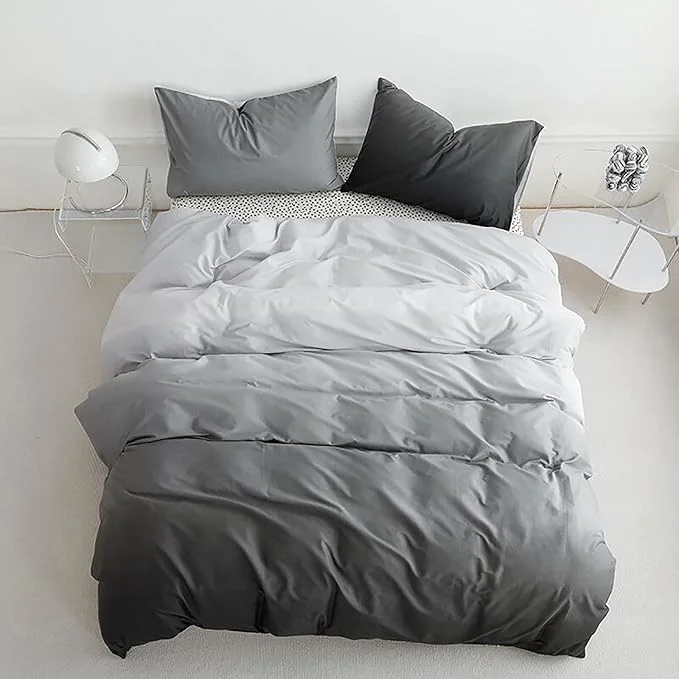 Consistent Cottonight Grey Gradient Comforter Set Twin Boys Teens Grey and Black Bedding Set Modern Aesthetic Blanket Quilts Soft Breathable Blackish Gray 3 Piece Bedding Comforter Set Exclusive