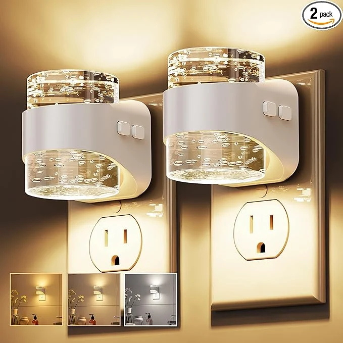 Elite L LOHAS LED Night Light 3CCT Bubble Night Lights Plug into Wall 2 Pack Functional