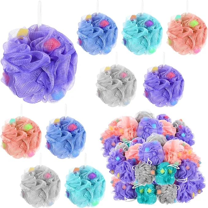 User-Friendly CHENGU 50 Pack Loofah Sponge Bath Sponge Shower Loofah Mesh Shower Ball Bath Trendy