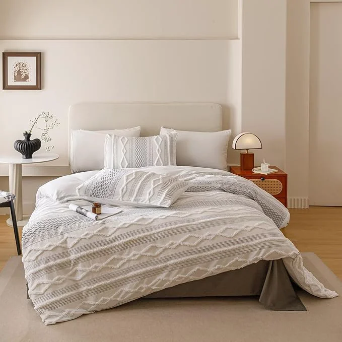 Lightweight Houseri Tufted Black Comforter Set Twin Jacquard Bedding Shabby Chic Farmhouse Bed Sets Twin Recyclable