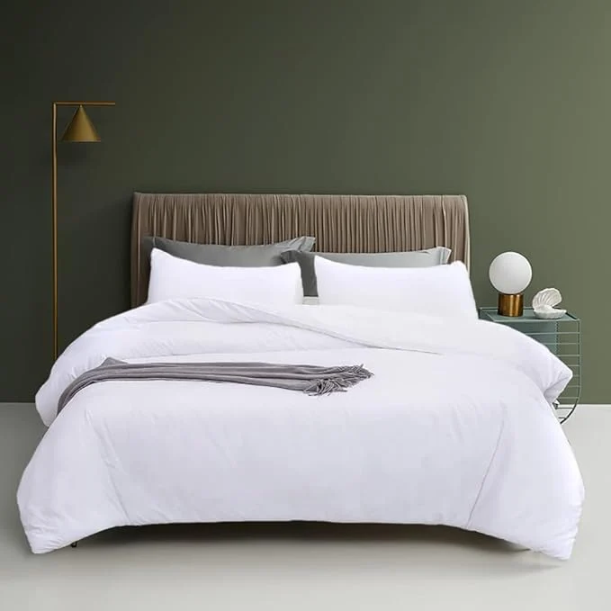 Breathable Houseri White Comforter Set Cal King 3 Piece Comforter California King Size Solid Color Bedding Sets Cali King All White California King Comforter Eco-Friendly