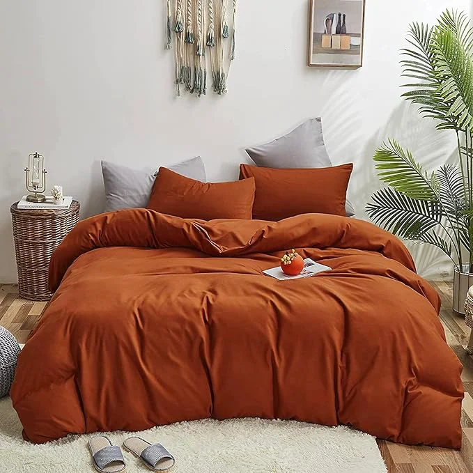 Long-Lasting Houseri Burnt Orange Comforter Set Full Teen Boys Girls 3 PCS Rust Bedding Sets Full Size Terracotta Caramel Comforter Lightweight Breathable Soft Comfy Modern Reddish Brown Bed Quilts Blankets Full Authentic