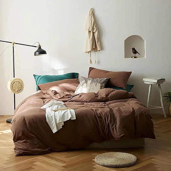 Trusted Cottonight Brown Comforter Set California King Bedding Set Solid Modern Chocolate Color Blanket Quilts Soft Fashion Solid Cal King Set for Women Men High-Performance