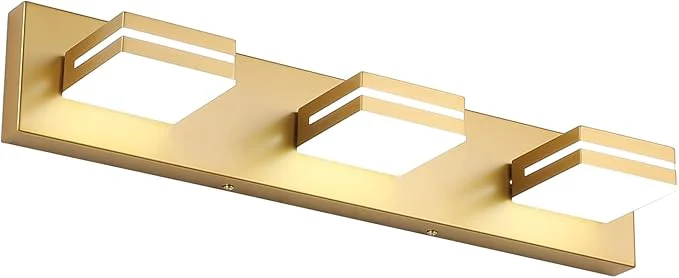 Fashionable SineRise LED Modern Bathroom Vanity Light Fixtures Matte Gold Modern Acrylic Smart