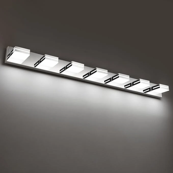 Outstanding SineRise LED Modern Bathroom Vanity Light Fixtures Chrome Modern Acrylic Clean