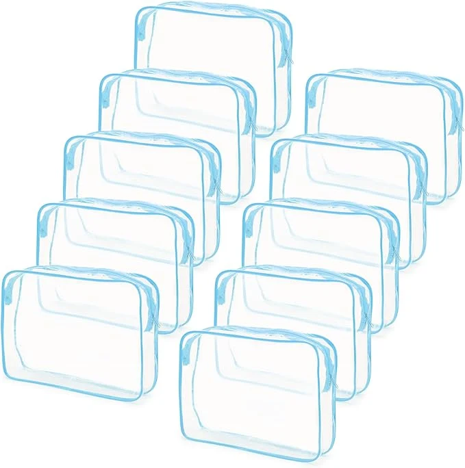 Reliable Tmax 10 Pack Clear Cosmetic Bags Makeup Bags Portable Waterproof TSA Powerful