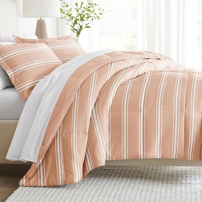 Convenient Linen Market Reversible King Size Comforter Set 3 Piece - Bring Luxury Home with Our Soft and Lightweight Down Comforter King Set - This Includes Your King Comforter and 2 Pillow Shams Official