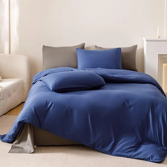 Certified Cottonight Royal Blue Comforter Sets King Dark Blue Bedding Comforter King Size Quilts Blanket Ultra Soft Breathabe Solid Bedding Set for Women Men Advanced