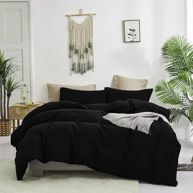 Contemporary Cottonight Black Comforter Cal King Men Black Bedding Comforter Set California King Dark Color Modern Quilts Blanket Soft Breathabel Gothic Comforter Set for Adults Teens Classic
