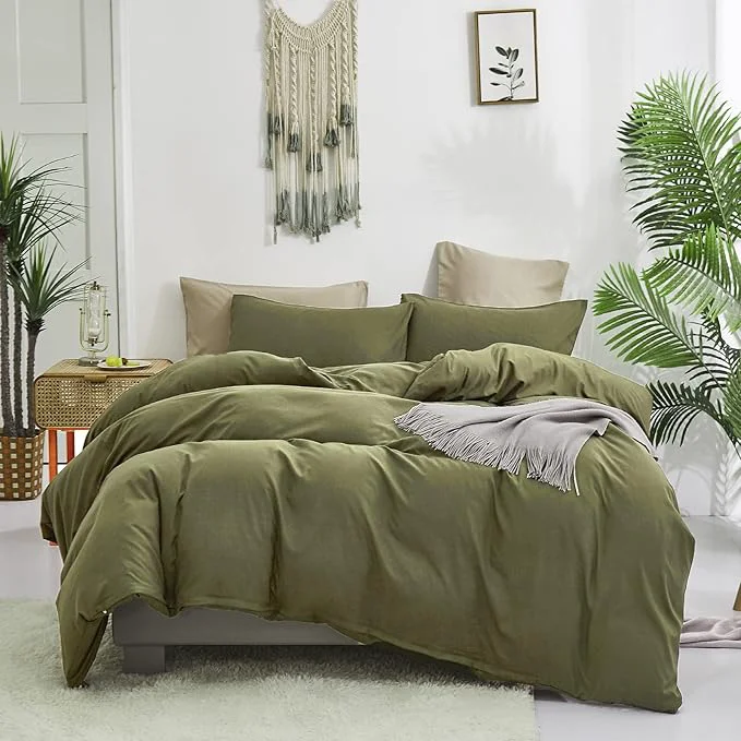 Prestigious Cottonight Green Comforter Set California King Olive Green Bedding Set Dark Green Blanket Quilts Modern Soft Breathable 3 Piece Army Comforter Set for Women Men Artisan