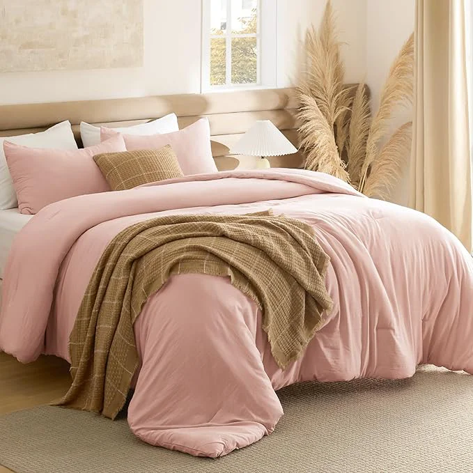 Minimalist Bedsure Twin Twin XL Comforter Set Blush Pink Soft Prewashed Bedding for All Seasons 2 Pieces GentleSoft™ Bed Set 1 Lightweight Comforter 68 quot x88 quot and 1 Pillowcase 20 quot x26 quot Sustainable