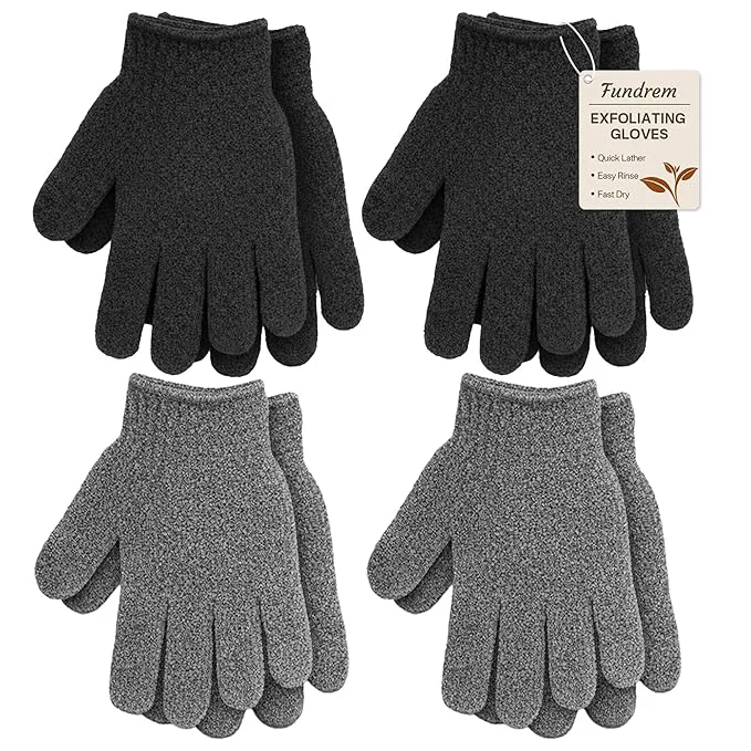 Lightweight 4 Pairs Exfoliating Gloves for Shower Shower Gloves Body Scrubber Korean Classic