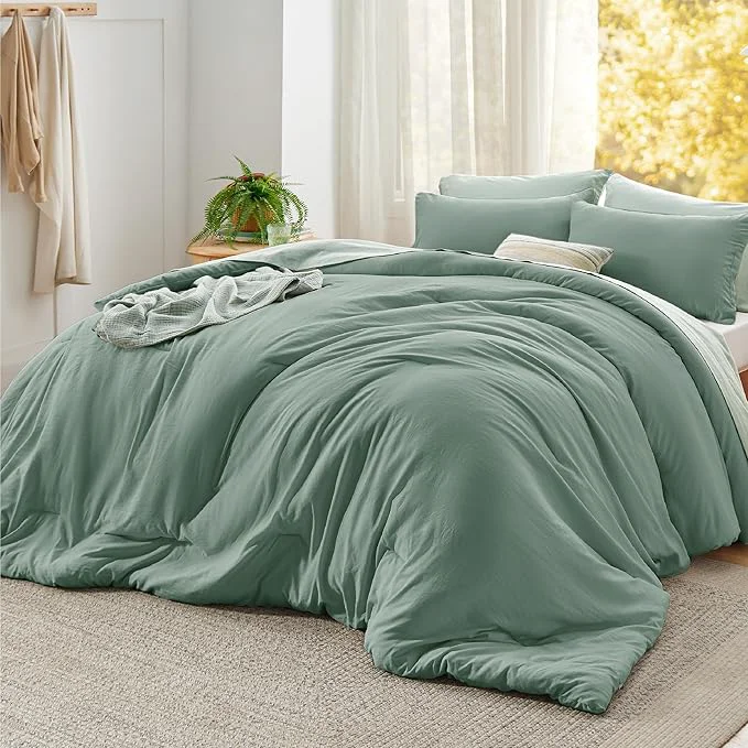 Breathable Bedsure Super King Comforter Set Sage Green Soft Prewashed Bedding for All Seasons 3 Pieces GentleSoft™ Bed Set 1 Lightweight Comforter 120 quot x120 quot and 2 Pillowcases 20 quot x36 quot Outstanding