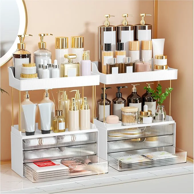 Certified StorBin 2 Sets Makeup Organizer – 5 Tier Bathroom Organizers and Storage High-Performance