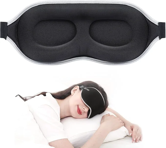 Crafted MZOO Luxury Sleep Mask for Back Side Sleeper Complete Light Blocking Sleeping Reusable