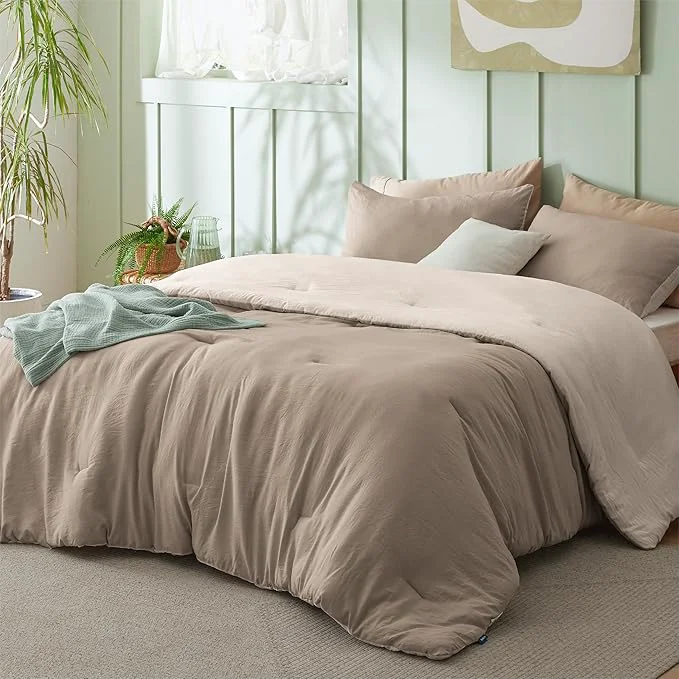 Excellent Bedsure Twin Twin XL Comforter Set Khaki Beige Soft Prewashed Bedding for All Seasons 2 Pieces GentleSoft™ Bed Set 1 Lightweight Comforter 68 quot x88 quot and 1 Pillowcase 20 quot x26 quot Traditional