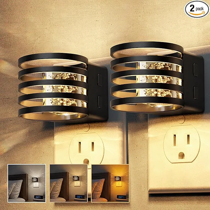 Secure L LOHAS LED Night Lights Plug into Wall 2 Pack 3CCT Night Light Efficient