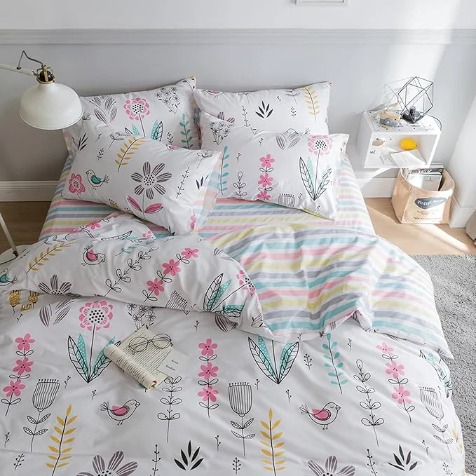 Effective HighBuy Floral Comforter Set King Size 3 Piece Aesthetic Pink Flowers Comforter Set Fluffy Soft Coquette Boho Cottagecore Comforter with 2 Pillowcases Shabby Chic Comforter with 2 Pillowcases Selected