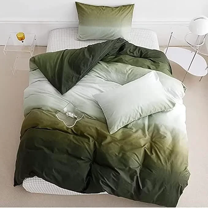 Healthy Houseri White and Green Comforter Set Twin Gradient Green Comforter Bedding Sets Twin Size Twin 68 90 -Comforter Outstanding