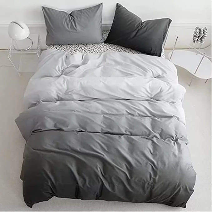 Dependable Houseri Full Size Comforter Set Gradient Grey and White Bedding Sets Full for Teen Boys Girls Light and Dark Gray Comforters Aesthetic Soft Comfy Silver Gray Preppy Dorm Bed Quilts Blankets Full Convenient