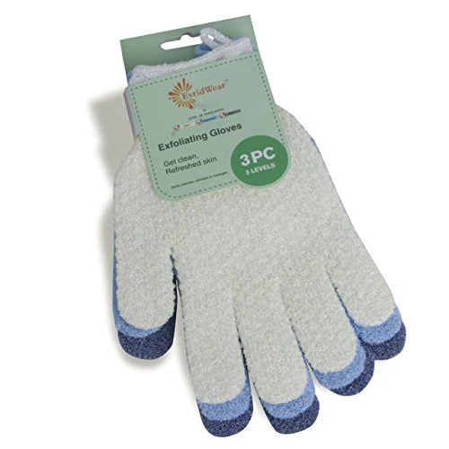 Trendy Evridwear Exfoliating Glove for Shower Men and Women Dual Texture Bath Body Practical
