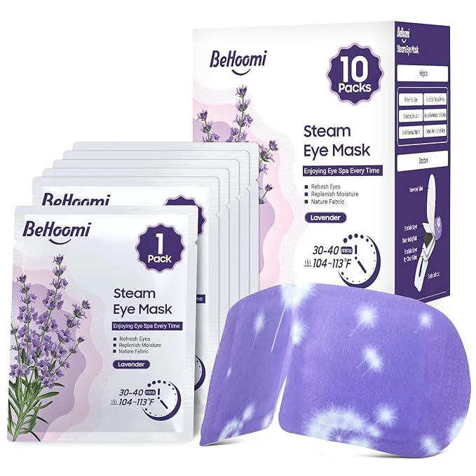 Official BeHoomi Steam Eye Mask Self Heating Disposable SPA Warm Compress Recyclable