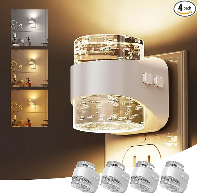 Verified L LOHAS LED Night Light 3CCT Bubble Night Lights Plug into Wall 4 Pack Exclusive