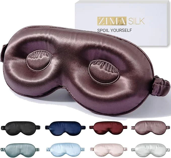 Practical ZIMASILK Adjustable 22 Momme Pure Mulberry Silk Sleep Mask 3D Contoured Traditional
