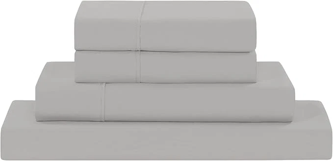Prestigious Modern Threads Soft Microfiber Solid Sheets - Luxurious Microfiber Bed Sheets - Includes Flat Sheet Fitted Sheet with Deep Pockets amp Pillowcases Vapor Blue California King Pure